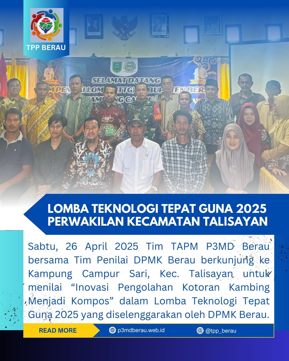 tpp_berau's tweet photo. Bersama Tim Penilai DPMK Berau ke Campur Sari, Talisayan utk menilai “Inovasi Pengolahan Kotoran Kambing Menjadi Kompos” dlm Lomba Teknologi Tepat Guna 2025 oleh DPMK Berau.
.
#tppprovkaltim
#tppberau
#TPPHadirUntukSemuaDesa
#BangunDesaBangunIndonesia
#DesaTerdepanUntukIndonesia https://t.co/AJKveH9Gp7