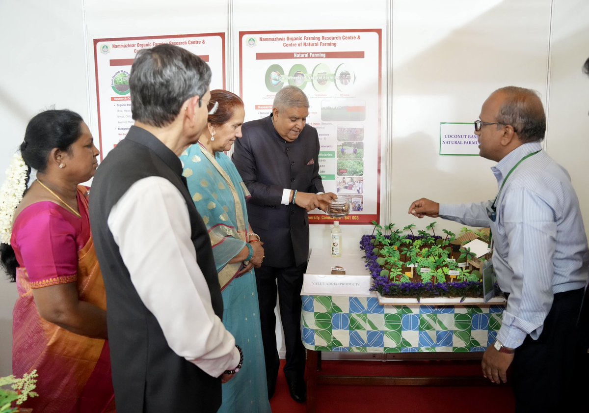 VPIndia's tweet image. Hon’ble Vice-President, Shri Jagdeep Dhankhar visited an exhibition on the premises of the Tamil Nadu Agricultural University in Coimbatore, Tamil Nadu today.  @rajbhavan_tn @TNAU_coimbatore #TNAU