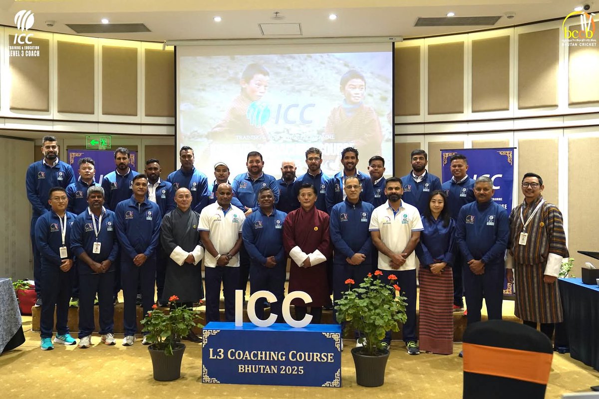 A historic day for Bhutan Cricket 🇧🇹 and the ICC , as the inaugural ICC Level 3 Coaching Course officially commenced today. This marks the first-ever ICC event hosted by Bhutan Cricket. We sincerely thank the ICC - International Cricket Council for their trust and support. <a href="/ICC/">ICC</a>