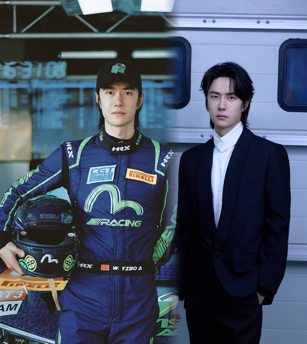 WYBSOURCES's tweet photo. always a whiplash with wang yibo. from CCTV5 to CCTV6. from GT3 racer to huabiao best actor nominated. https://t.co/PXTBsXGgQQ