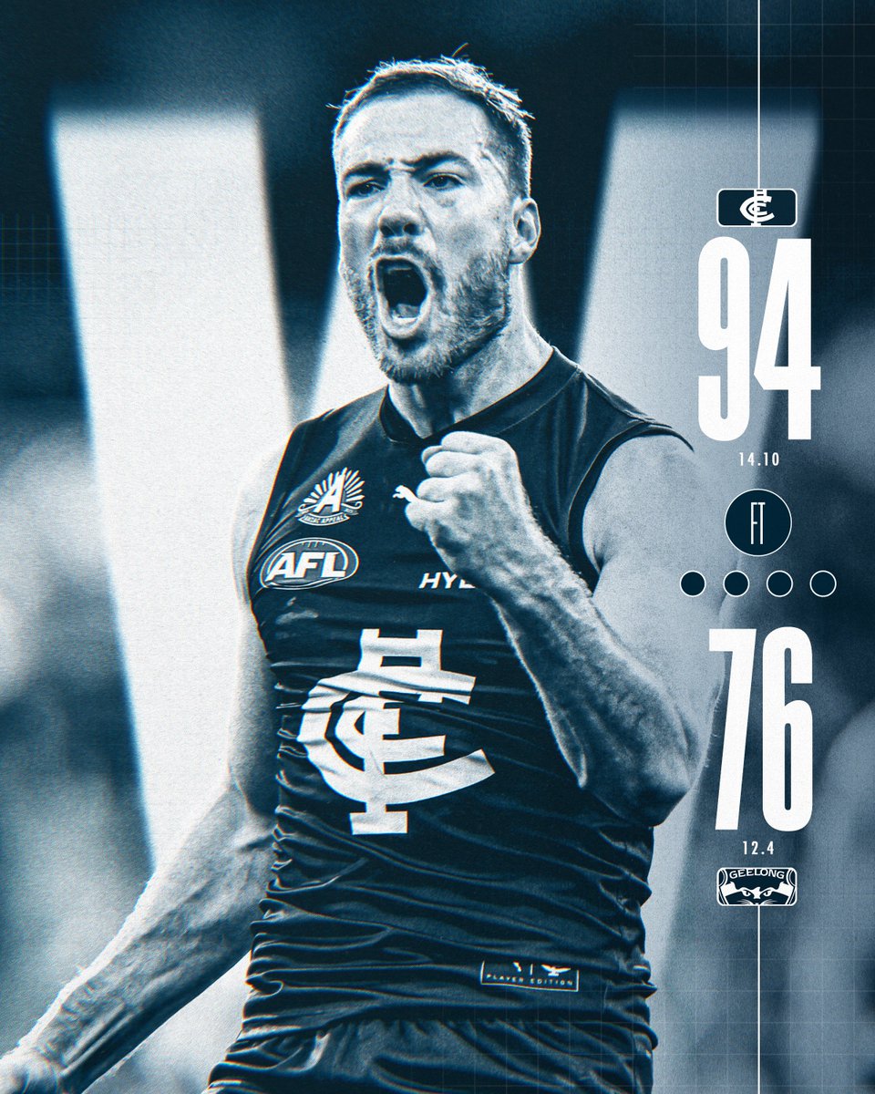 ➕4️⃣

HOW GOOD IS THAT!

A big Navy Blue win at the <a href="/MCG/">Melbourne Cricket Ground</a>. It doesn't get much better 💙

#AFLBluesCats #Baggers