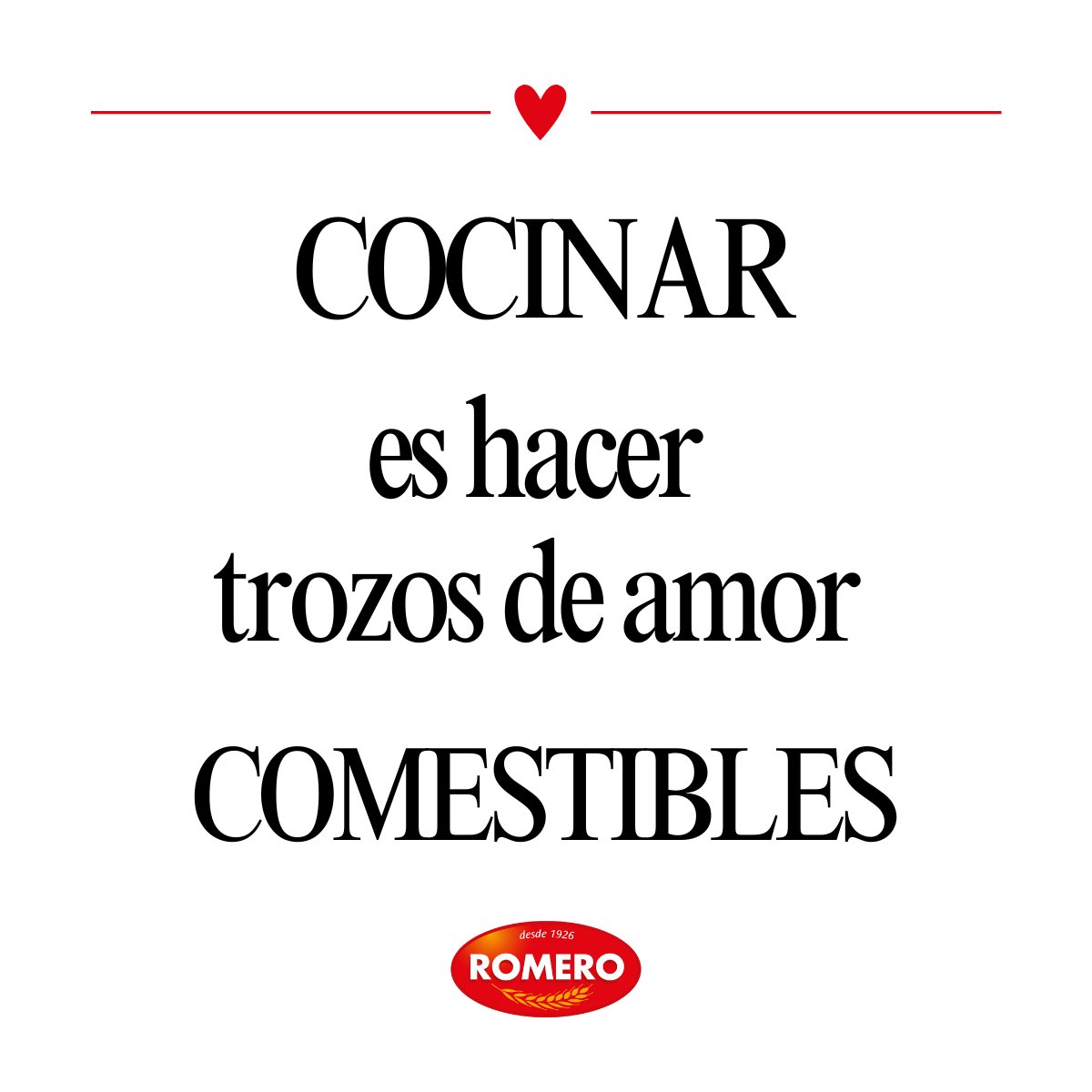 Cocinar es hacer trozos de amor comestibles... y si esos trozos son de pasta, ¡mejor todavía! 🍝

 Porque no hay nada que diga 'te quiero' como un buen plato de pasta preparado con mucho amor ❤️

#PastasRomero #RomeroLovers #Pasta #Recetas