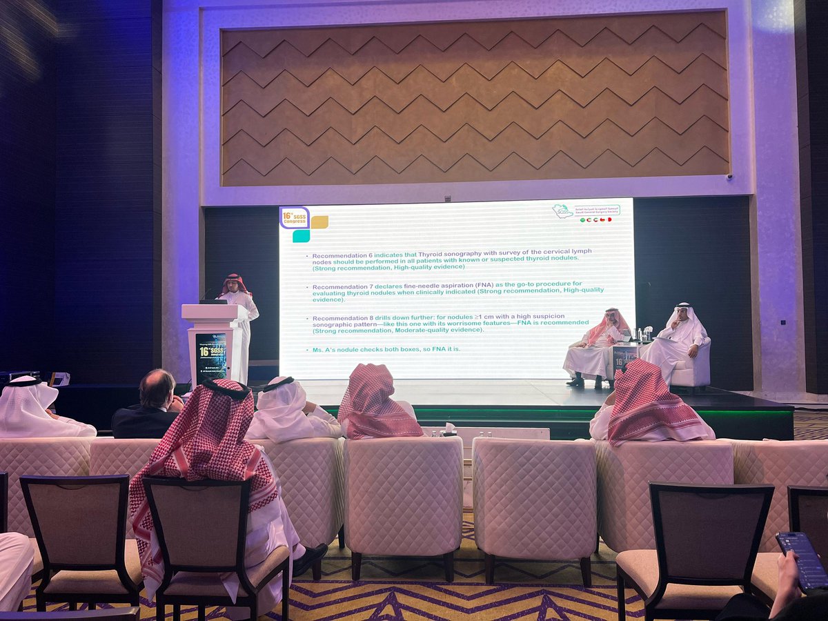 Dr. Ehab Al Ameer breaks down the latest 'ATA Guidelines for Differentiated Thyroid Cancer'—evidence-based pearls for diagnosis &amp; management. A must for endocrinologists. 
#SGSS16 #SGSS2025