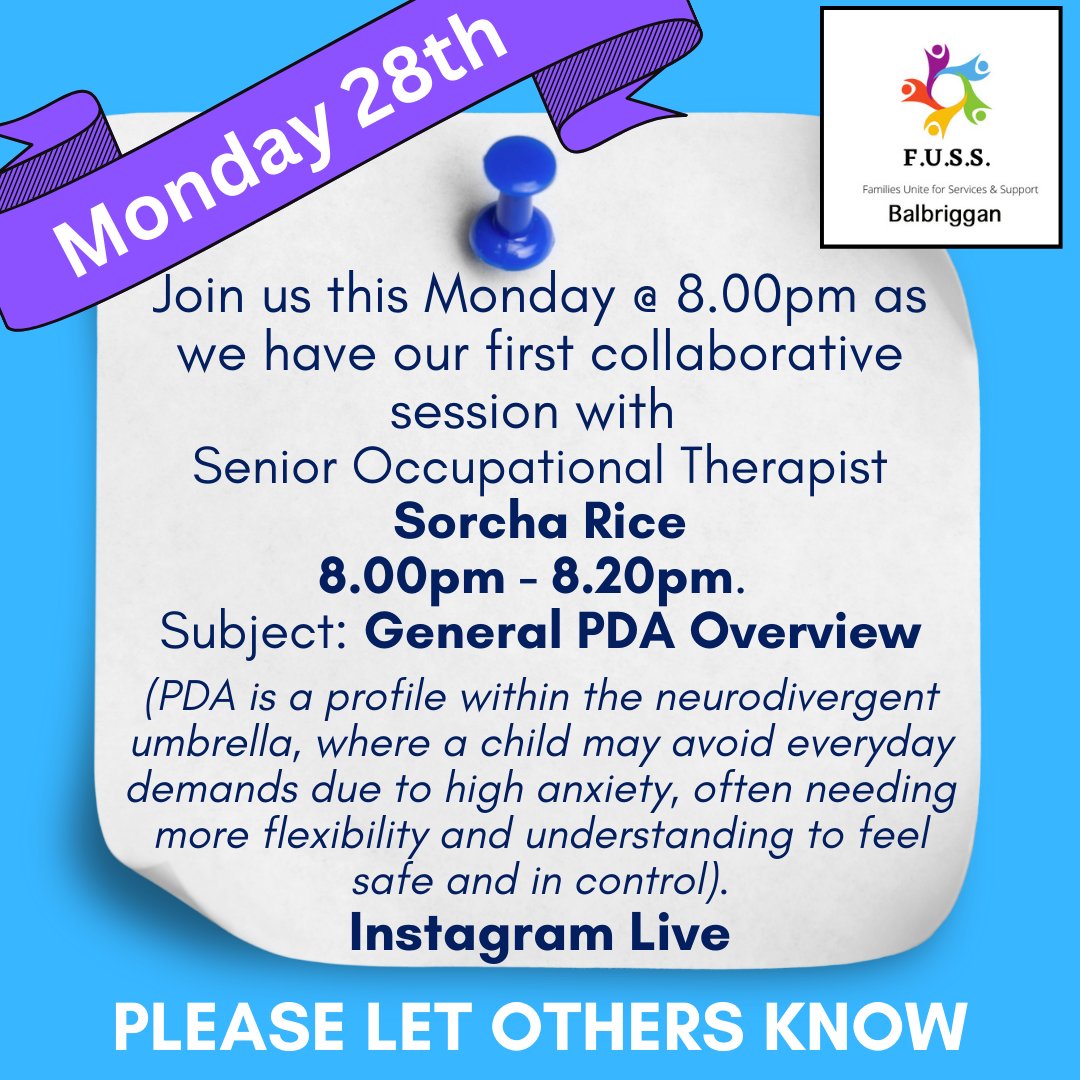 It's tomorrow evening... 

#collaboration #fussbalbriggan #neurodivergent #disability #disabilityawareness #autism #adhd #parents #educators #SLT #Teaching #Children #Family
