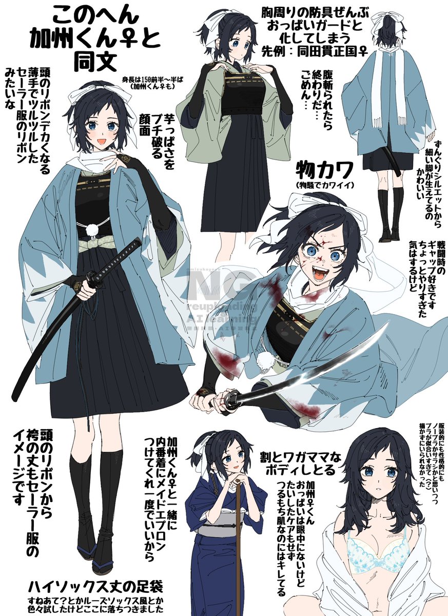 ⚠️女体化⚠️
刀剣女士⑮
※雑だけど血表現あります。エロくないけど下着とか出てます。 