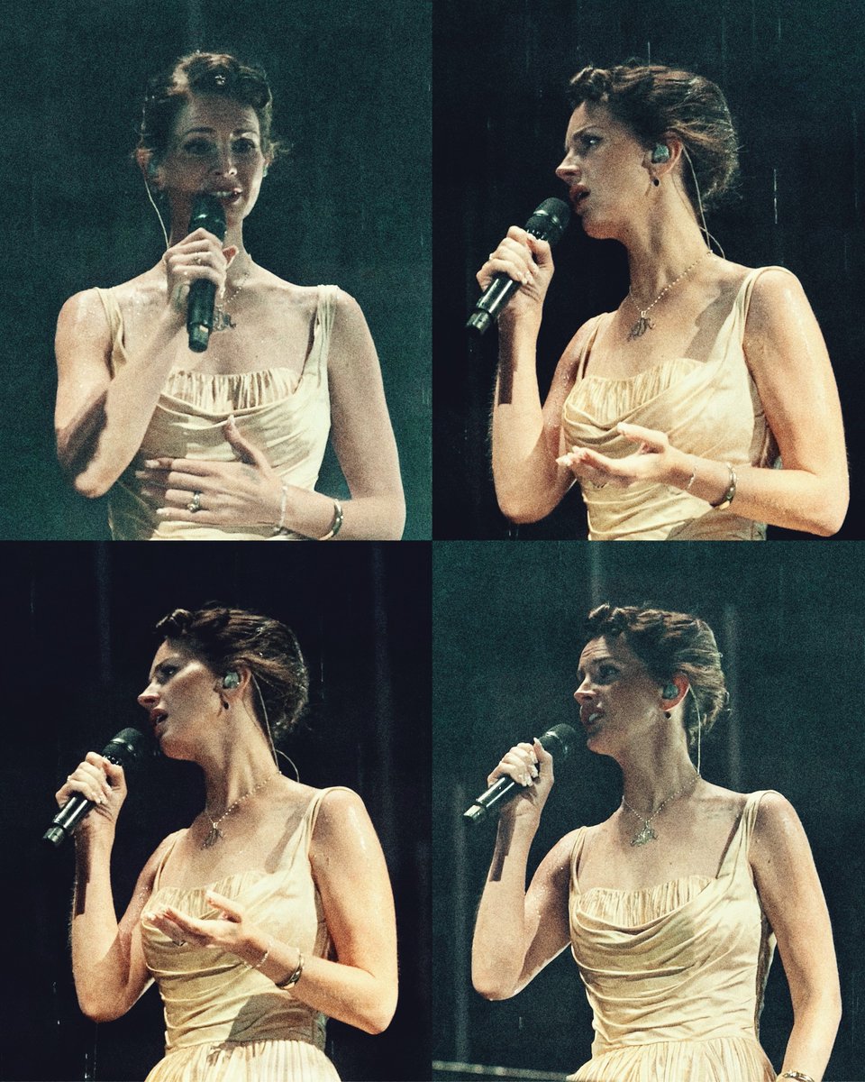 Ianacore's tweet photo. lana del rey performing in the rain tonight. https://t.co/6ObpCDyD8r