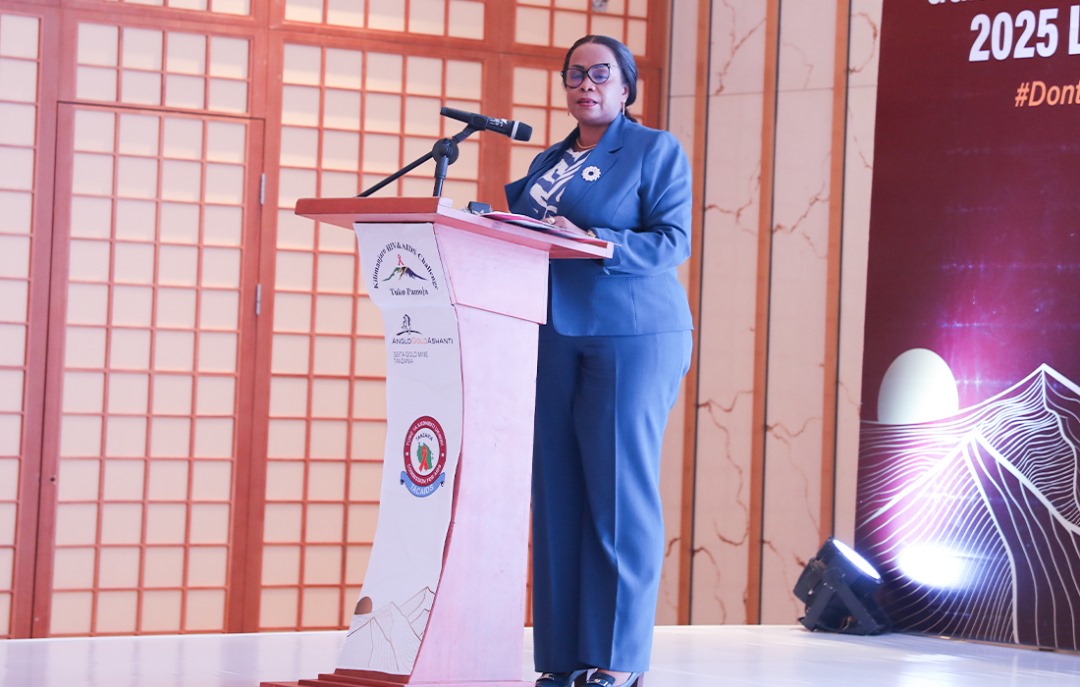 Dkt Catherine Joachim kaimu Mkurugenzi Mtendaji TACAIDS akizungumza wakati wa uzinduzi wa kampeni ya kupanda mlima Kilimanjaro "Kili Challenge 2025" jijini Dar es salaam