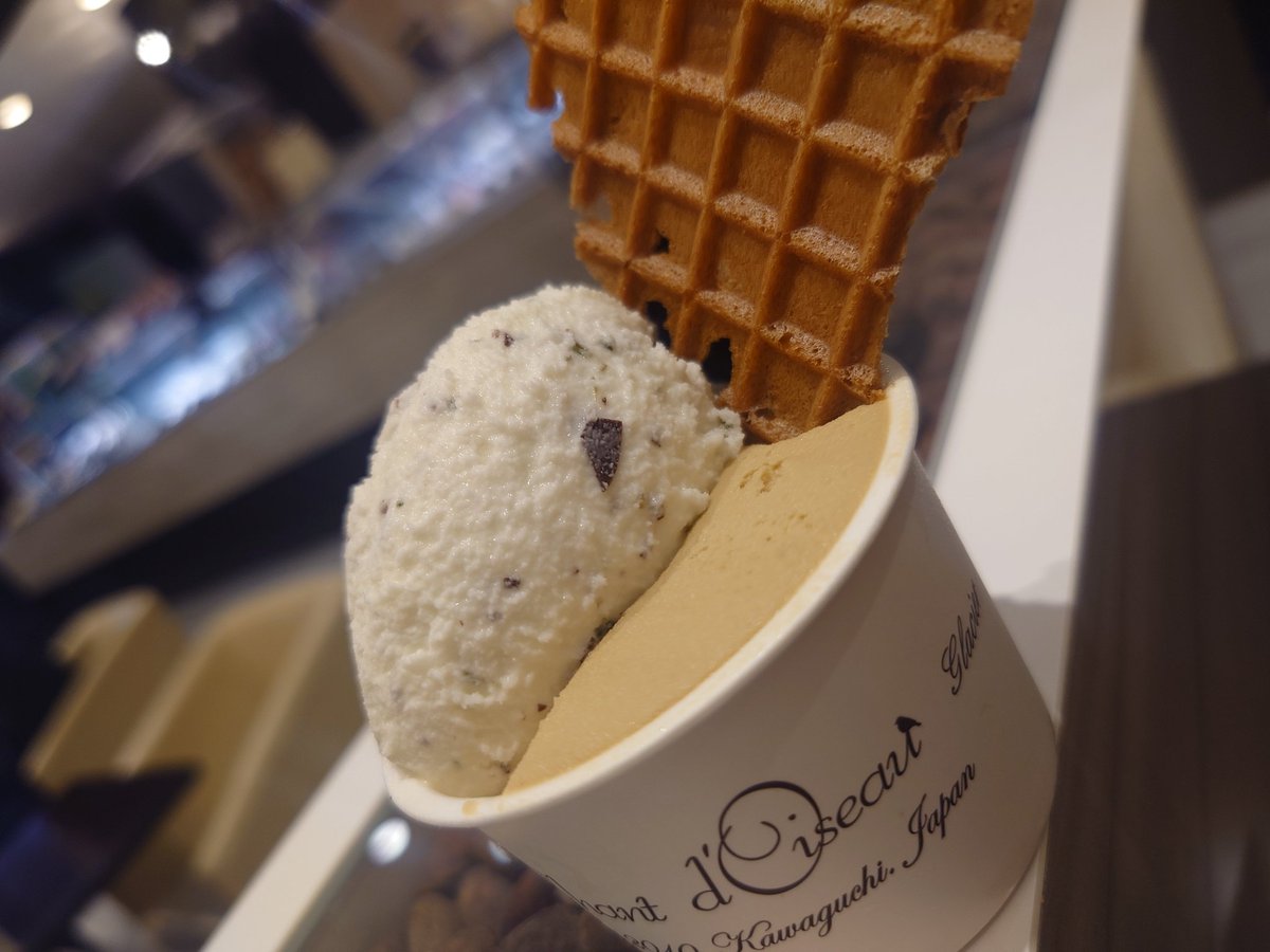 しばらく変えてなかったけど10代目チョコミントに✨
川口駅から少し歩くと突然現れるオシャなジェラート屋さんの🍨
ミントの葉が入ってて手づくり感ある斬新なチョコミントジェラート