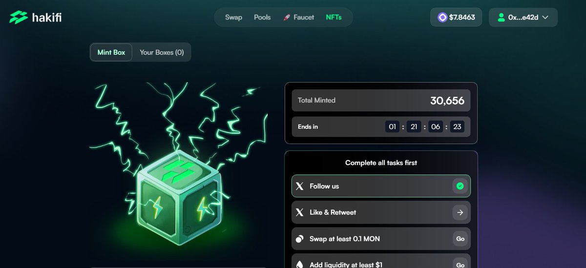 DerrekOdinson's tweet photo. 😈New Monad Alpha and 250 $mon Giveaway😈

Daily Swap and Liquidity Interactions with @hakifi_i
"The First ve(3,3) Dex on @monad_xyz  Network"

Docs: https://t.co/PCoD2EonFT
Discord: https://t.co/2OQedWCHTN
Dapp: https://t.co/TcC7q45Lyf
X: https://t.co/F0sqqgoJGe

😈Make Daily Swaps

1.Go to https://t.co/xnIOV3suNg
2. Swap some : MON -> HAKI
                                MON -> USDC

😈Provide and Manage Liquidity

1. Select the pools tab
2. Select HAKI/MON
3. the same amount you swapped
4. Add liquidity
 
😈Mint NFT

1. Select the NFT Tab
2. Complete all Tasks (Swap,LP,Socials)
3. Mint Hakifi NFT

Need $Mon? I Have 250 to Give away to anyone who..

L/RT/Tag Homies and Drop Addy Below!

@MonDrop_ @monad_xyz @hakifi_io