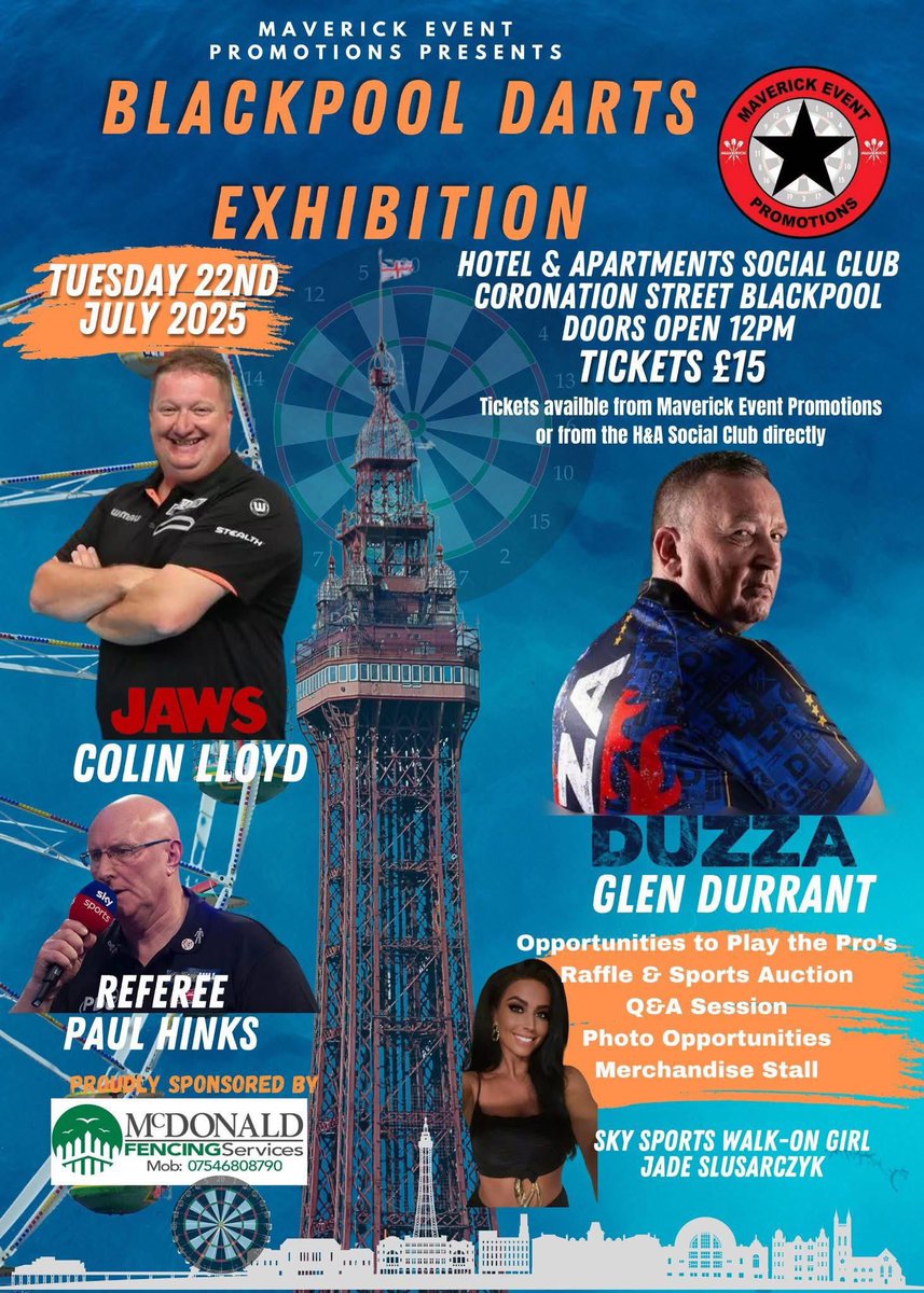 Ben Nicholson (@bennicholson180) on Twitter photo The last dance?
Not long until our Blackpool darts exhibition featuring <a href="/ColinJawsLloyd/">ColinJawsLloyd</a> <a href="/Duzza180/">Glen Durrant</a> <a href="/PaulHinks3/">Paul Hinks</a> & the lovely Jade!
A cracking afternoon of darts in Blackpool during Matchplay Week <a href="/visitBlackpool/">VisitBlackpool</a> <a href="/The_Gazette/">Blackpool Gazette</a> <a href="/BlackpoolAdvert/">Advertise Blackpool</a>
#darts #dartsevent #blackpool The last dance?
Not long until our Blackpool darts exhibition featuring <a href="/ColinJawsLloyd/">ColinJawsLloyd</a> <a href="/Duzza180/">Glen Durrant</a> <a href="/PaulHinks3/">Paul Hinks</a> & the lovely Jade!
A cracking afternoon of darts in Blackpool during Matchplay Week <a href="/visitBlackpool/">VisitBlackpool</a> <a href="/The_Gazette/">Blackpool Gazette</a> <a href="/BlackpoolAdvert/">Advertise Blackpool</a>
#darts #dartsevent #blackpool