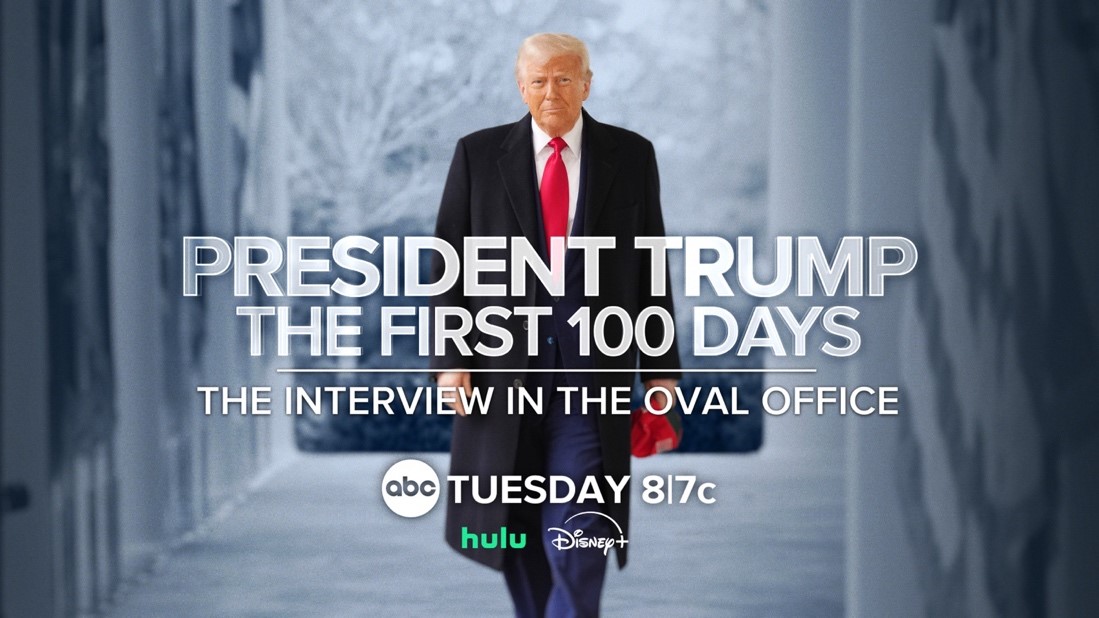 NEW: President Trump sits down with <a href="/ABC/">ABC News</a> News’ <a href="/TerryMoran/">Terry Moran 🇺🇸</a> for an exclusive Oval Office interview as he marks his first 100 days in office. Watch ‘President Trump the First 100 Days’ Tuesday night at 8/7c on ABC.
