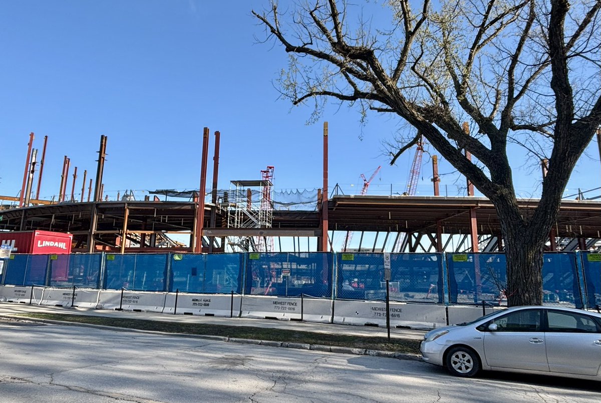 I spy with my Purple eye, 🟣👀

An $800 Million, 💰💰💰

State-of-the-art facility, 🏟️

Rising up to the sky!  ⬆️🌤️
