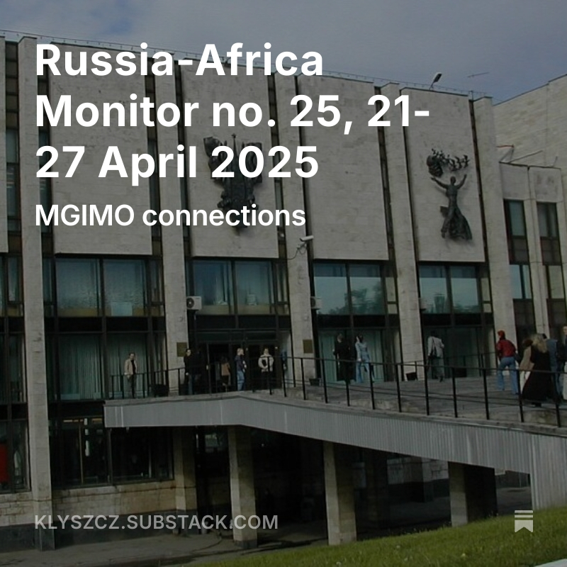 Ivan U. Kłyszcz (@ivanuliseskk) on Twitter photo This week, the Russia-Africa Monitor looks into the connections of 'the Harvard of Russia' with Moscow's African networks. In addition, find more about:
🇳🇷 The Chechen connection,
⛏️ Russian mining in Zimbabwe,
⛴️ Shadow fleet arms smuggling,
... and much more! Link below 👇 This week, the Russia-Africa Monitor looks into the connections of 'the Harvard of Russia' with Moscow's African networks. In addition, find more about:
🇳🇷 The Chechen connection,
⛏️ Russian mining in Zimbabwe,
⛴️ Shadow fleet arms smuggling,
... and much more! Link below 👇