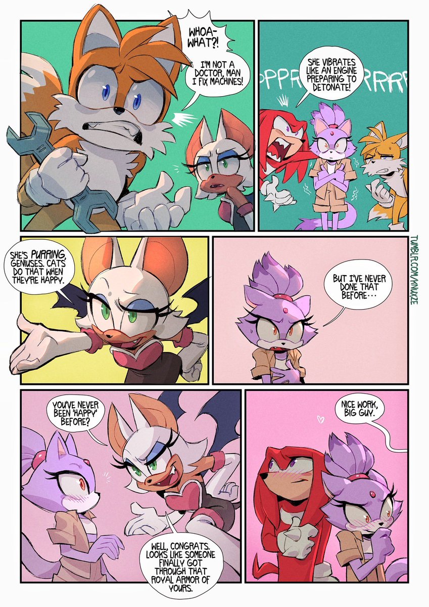They both just panicked 😖 #fanart #sonicfanart #BlazeTheCat #KnucklesTheEchidna #knuxze