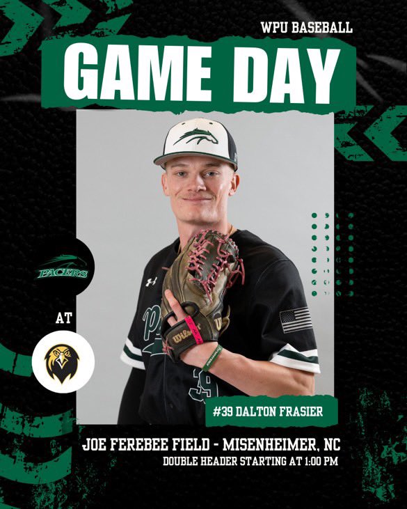 GAME DAY!

⚾️- Falcons 🆚 Pacers
📍- Joe Ferebee Field
‼️- Doubleheader 
⏰- 1️⃣:0️⃣0️⃣ &amp; 4️⃣:0️⃣0️⃣
👕- ◻️◻️

Trip to the conference tournament on the line. 

#GoPacers #SaddleUp🐎