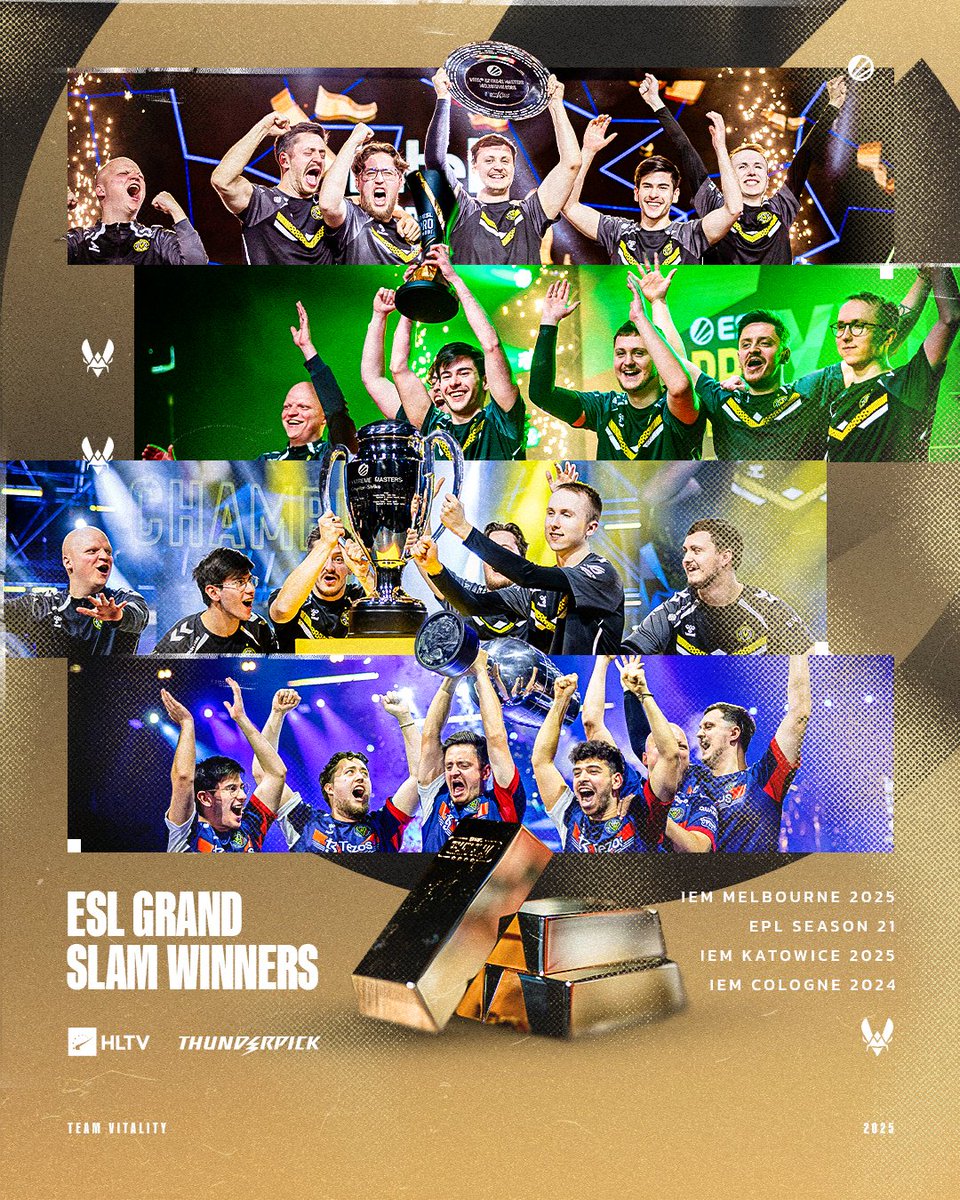 Fifth team to complete the ESL Grand Slam 💰
<a href="/TeamVitalityCS/">Team Vitality CS</a>