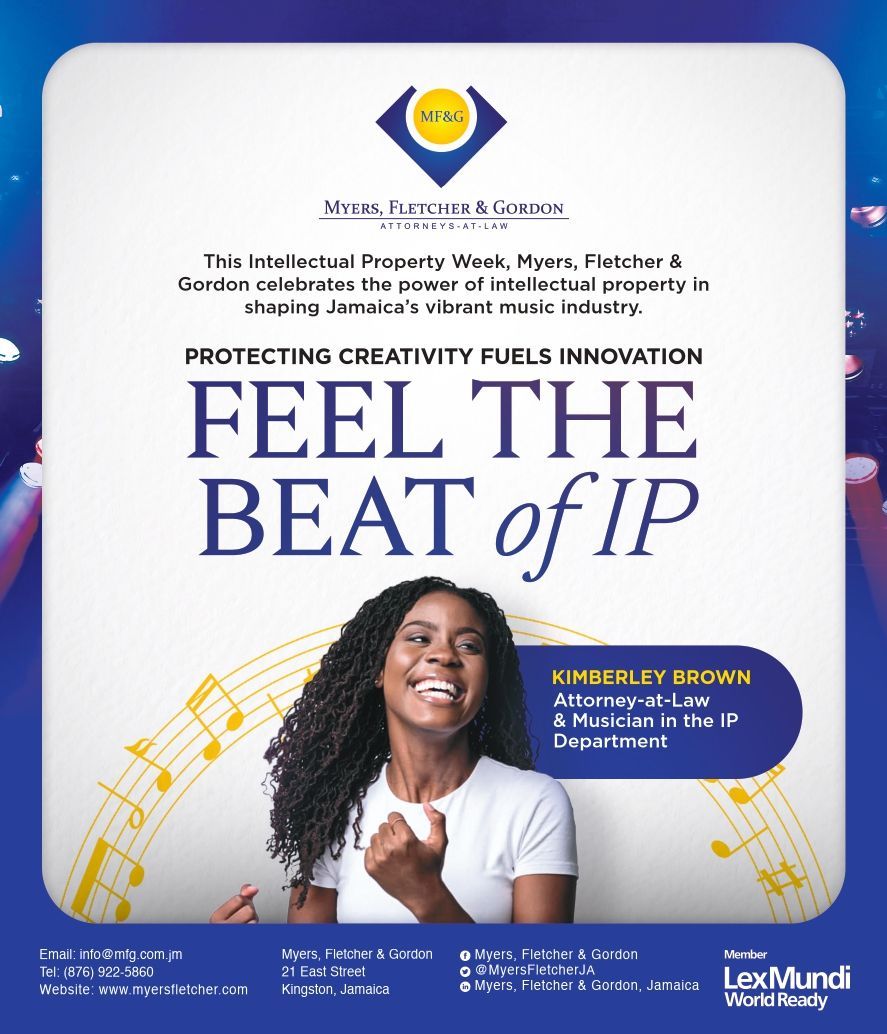 🎶 Protect your creativity. Power your future.
This #IPWeek, we celebrate Jamaica’s vibrant music and innovation!
Feel the Beat of IP. 💼🎵
#FeelTheBeatOfIP #IPMatters #MFG #AttorneysInJA