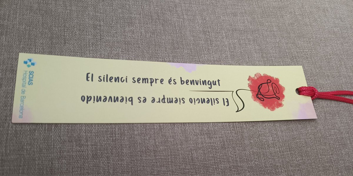Amat_Teresa's tweet photo. Tinc un punt de llibre nou. Gràcies #SCIAS #HospitaldeBarcelona Fa referència al #30abril #DiaInternacionalConscienciaciósobreelsoroll i m'agrada el missatge que transmet: "sensibilitzar a pacients, familiars i personal de la importància d'un ambient saludable a nivell acústic". https://t.co/cxqgQUz615