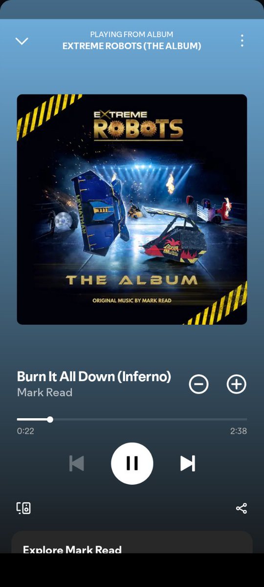 So <a href="/MarkReadMusic/">Mark Read</a> <a href="/extremerobots/">Extreme Robots 2025 tickets now onsale!*</a> since I end up looking like a tomato after being in the sun for less than 5 minutes then there's no better way to spend my Sunday then to listen to this rock beaut 🤪
