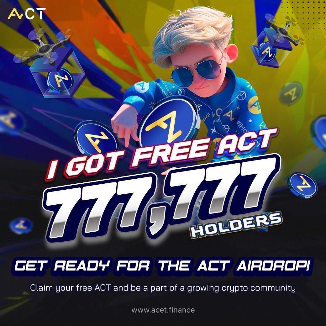 ACTDeFansFi's tweet image. 🌟 Claim FREE $ACT Airdrop with our “I GOT FREE ACT 777,777 HOLDERS” campaign!
Just follow a few simple steps and receive 77.77 ACT airdropped to your wallet — absolutely free!

1. Follow $ACT(ACET) on X, Telegram, and WhatsApp

2. Share your photo on any social media platform…