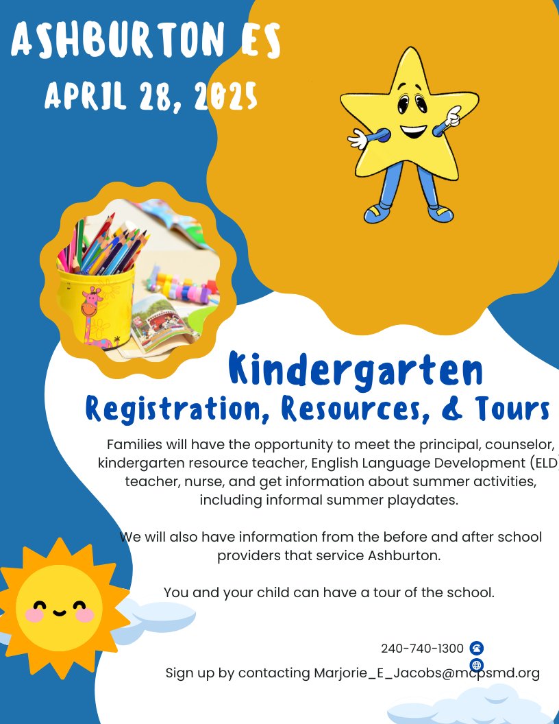 TQ Star (@aes_tqstars) on Twitter photo Ashburton ES want to welcome our new kindergarten families and the siblings of current families to Ashburton. We recommend that all rising kindergarten students attend a Registration and Resource Meeting even if parents already registered online. See details below. Ashburton ES want to welcome our new kindergarten families and the siblings of current families to Ashburton. We recommend that all rising kindergarten students attend a Registration and Resource Meeting even if parents already registered online. See details below.