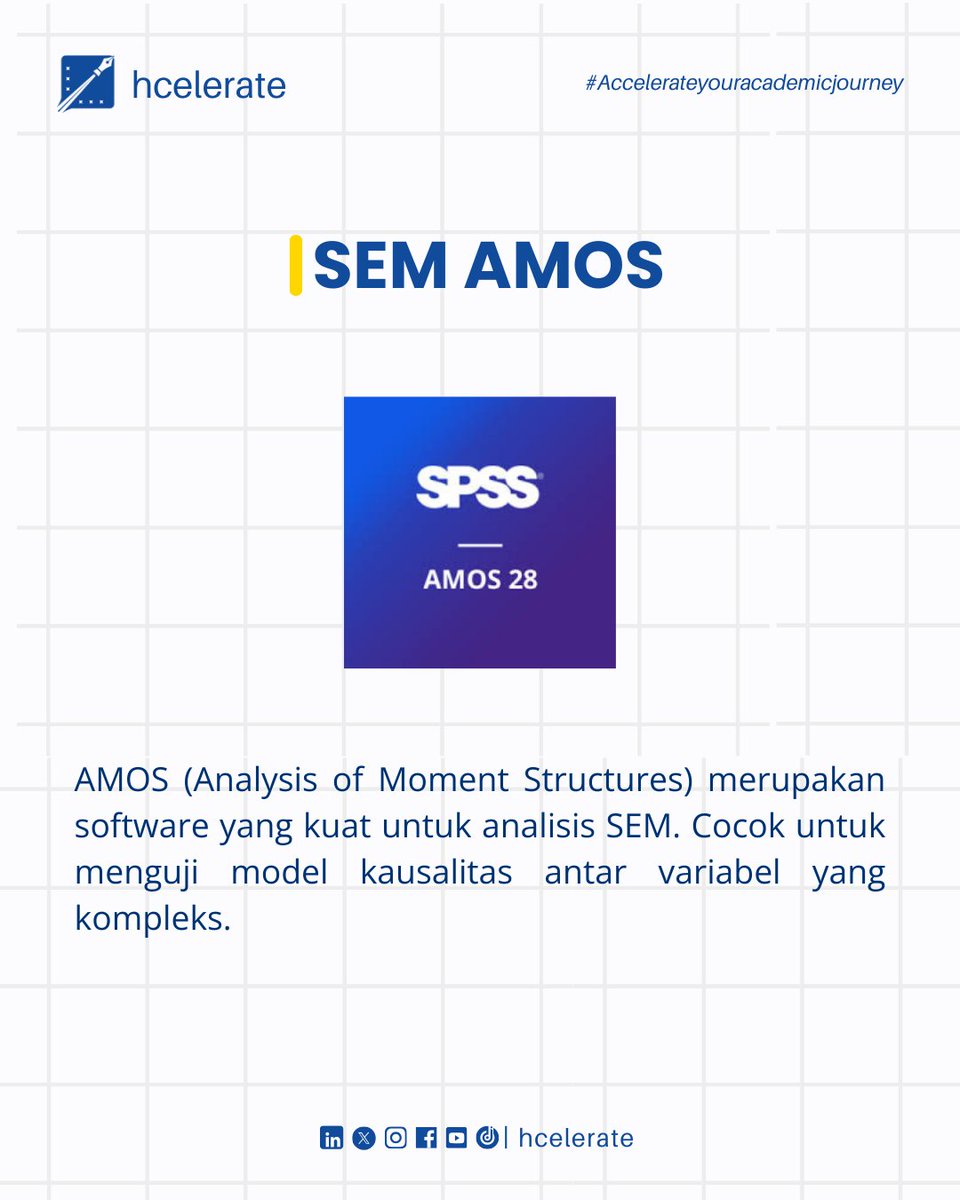 Hcelerate_id's tweet photo. Kamu sedang meneliti data kuantitatif? Yuk kenali jenis aplikasi yang dapat membantu kamu mengolah data penelitian
➡️ SMART PLS
➡️ SPSS
➡️ SEM AMOS
#kuantitatif #olahdata #penelitian #hcelerate #smartpls #spss #semamos https://t.co/eNOf5vyQQC
