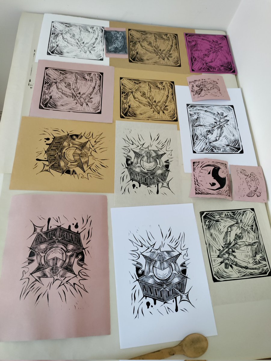 Lino carve printings I made