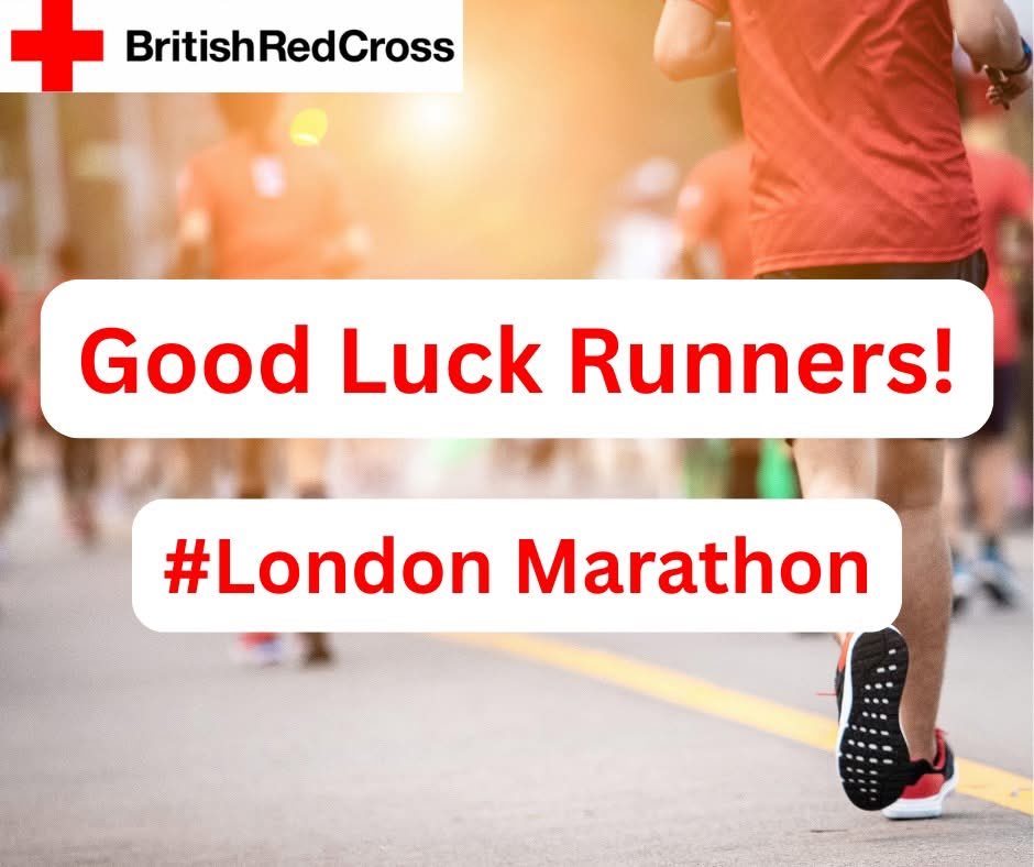 Good luck to all our amazing #teamredcross runners gearing up for the London Marathon! 

We will be cheering you on every step of the way, go smash it! 🏃‍♂️

#londonmarathon #britishredcross #fundraising