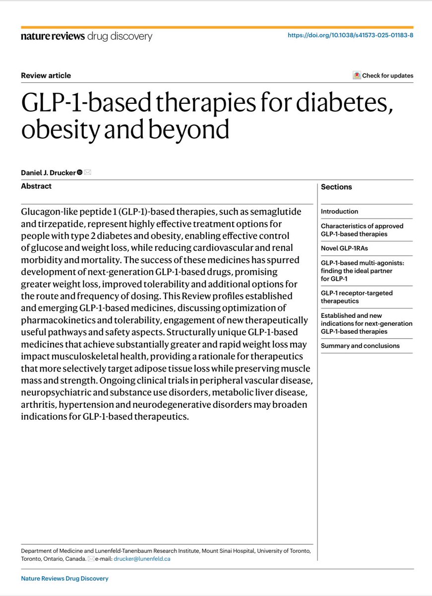 Scott Isaacs (@scottisaacsmd) on Twitter photo Outstanding review on GLP-1-based therapies for diabetes, obesity and beyond, by <a href="/DanielJDrucker/">Daniel J Drucker</a>.
nature.com/articles/s4157… Outstanding review on GLP-1-based therapies for diabetes, obesity and beyond, by <a href="/DanielJDrucker/">Daniel J Drucker</a>.
nature.com/articles/s4157…