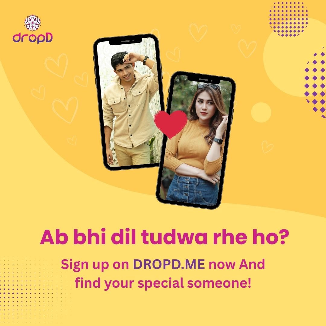 dropd_me's tweet photo. Abhi bhi Dil hi Tudwa rahe ho? 💔❤️‍🩹

We have a solution to your heartbreak situation- https://t.co/E4JTyBQyUd - sign up now!

Find that special someone! Sign up now! A solution that meet your safety, interest, &amp;  heart at https://t.co/1sVb5nhfV9

#dating #dropdnetwork #datingapp https://t.co/hHZh5FdoJl