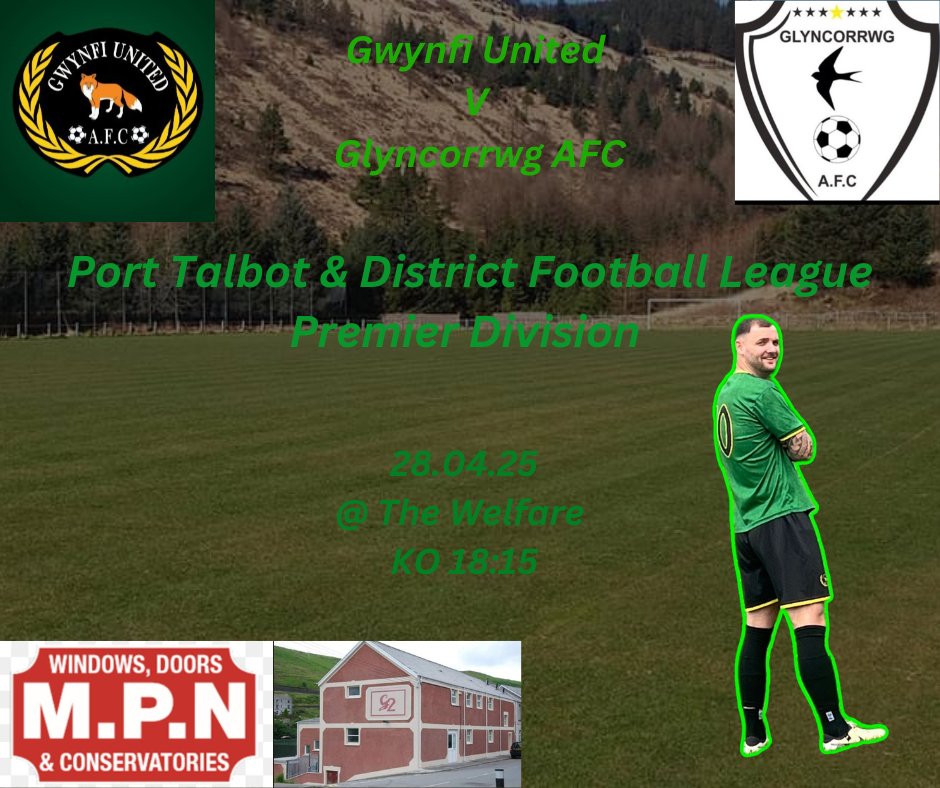 As we approach our final few fixtures of a long season. Tomorrow night we play our final local derby when we welcome <a href="/GlyncorrwgAfc/">Glyncorrwg AFC</a> for the final time this season. With a win  each both teams will be battling for all 3 points. Get to the Welfare and support the boys 💚⚽️