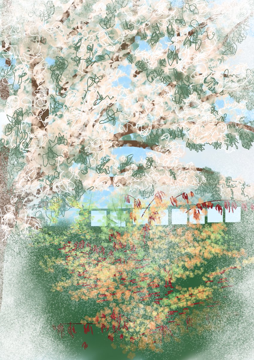 Replying to <a href="/DailyPicTheme2/">Daily Picture Theme</a> Spring has come to our garden and my iPad with this study of blossom on a crabapple tree