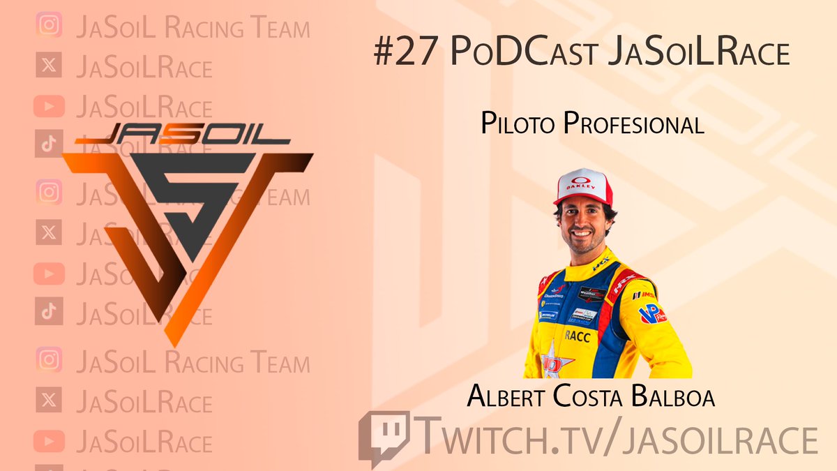 Adrian Dominguez / JaSoiL Race (@jasoilrace) on Twitter photo #27 Podcast JaSoiLRace con
<a href="/ACostaBalboa/">Albert Costa Balboa</a>
Ya disponible en Youtube 🔴
youtu.be/7QcNQhIKw94
¡Nuevo episodio del podcast de Jasoilrace! En esta ocasión, tenemos el privilegio de charlar con Albert Costa Balboa, ganador de las 24 Horas de Le Mans en LMP2 y piloto destacado en #27 Podcast JaSoiLRace con
<a href="/ACostaBalboa/">Albert Costa Balboa</a>
Ya disponible en Youtube 🔴
youtu.be/7QcNQhIKw94
¡Nuevo episodio del podcast de Jasoilrace! En esta ocasión, tenemos el privilegio de charlar con Albert Costa Balboa, ganador de las 24 Horas de Le Mans en LMP2 y piloto destacado en