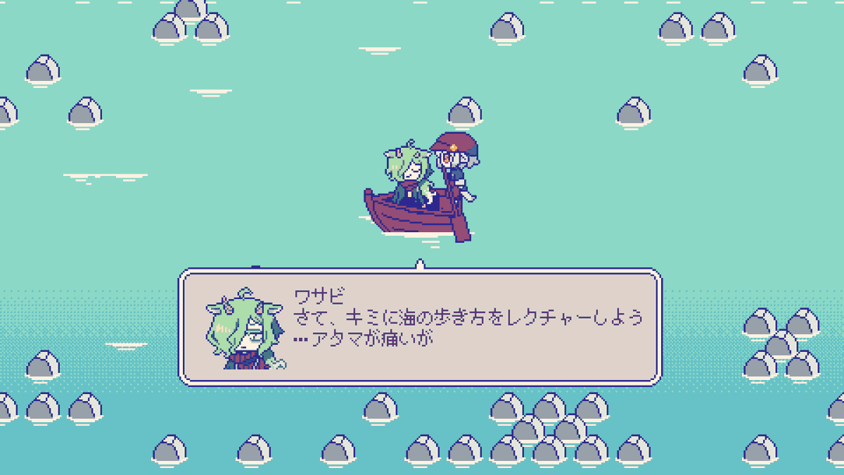 「海に沈みつつある世界で水上配達員になってたいせつなものを届けるRPG」
ドット絵のゲームを作っています。
5/4開催 #東京ゲームダンジョン8 にてプロトタイプを展示予定です。