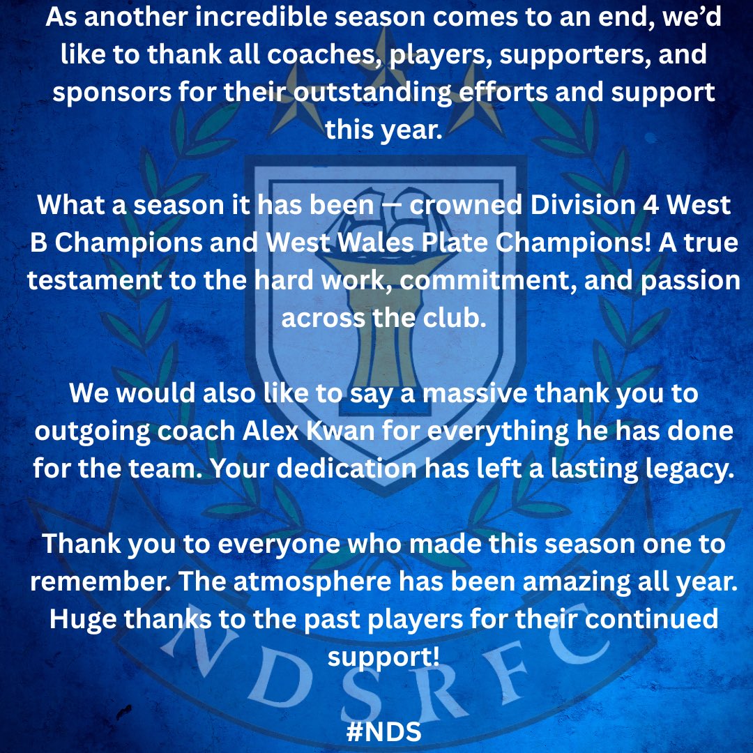 NDSRugby's tweet image. Diolch