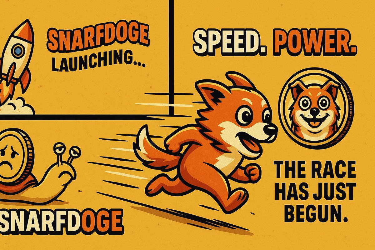 snarfdoge's tweet photo. The future belongs to the fast. SnarfDoge isn’t just a meme — it’s a movement.

Faster transactions. Smarter degens. Bigger wins.

Get ready. #SnarfDoge #Crypto #DegenSeason https://t.co/hbdmx51MCL