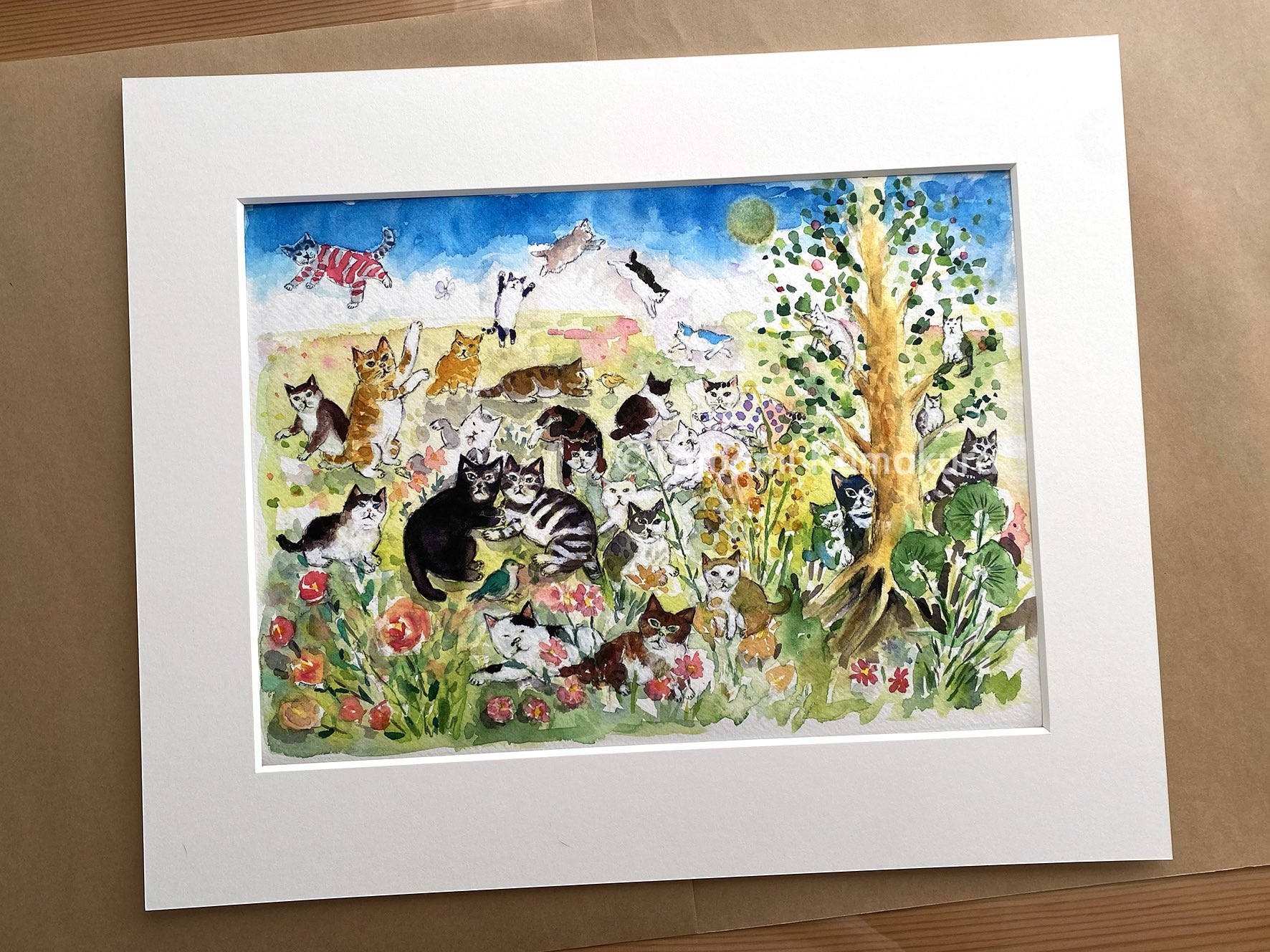 水彩画 ジクレー版画「ミヤマキリシマ」（玖珠郡） （万年山の