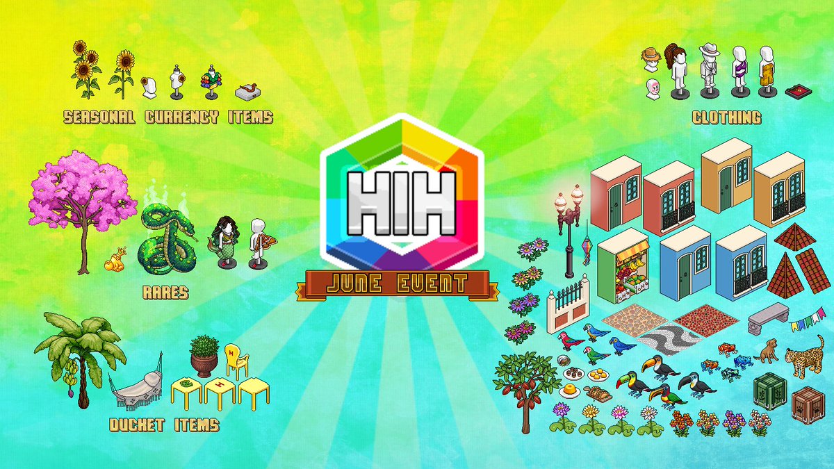 🆕June Event on <a href="/Habbo/">Habbo</a>🆕
🇧🇷 The theme will be Brazil and the Amazon Rainforest!
👀There may still be minor changes to articles based on feedback! #habbo