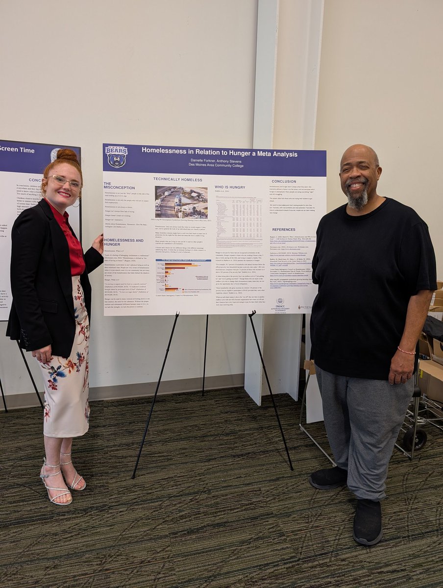 DmaccPsych's tweet photo. Kudos to PTK Beta Delta Psi President &amp; Honors student soon to be DMACC grad Danielle Forkner on her research poster presentation regarding homelessness! #DMACCUrban 
#PTK https://t.co/aZDLTDk3YP