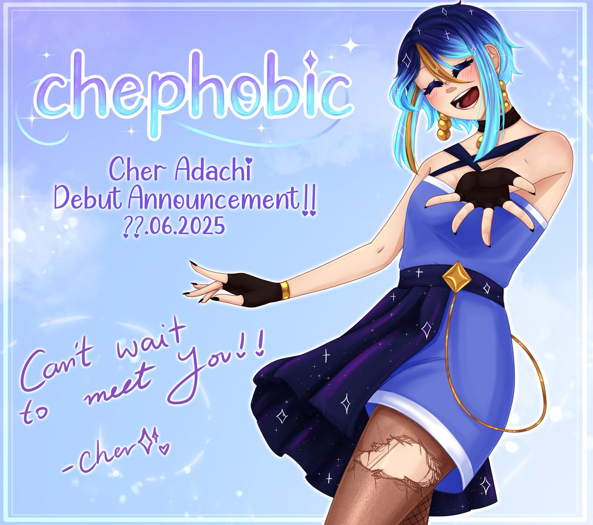chephobic's tweet image. Whaa?! What is this?!

A Debut Announcement?!
No way!!!

While I work on setting everything up, preparing for this amazing debut, even changing up my profile.....
I believe I should announce this already!!

I'm officially debuting as a Vtuber in JUNE this year!!

- Cher ✨💙