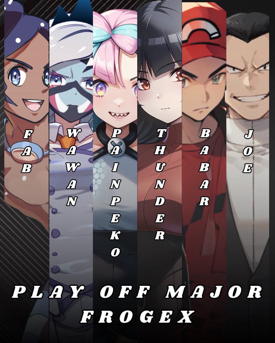 DERNIER JOUR des Majors FrogEX ! Les poules sont terminées et maintenant place au Play Off !

6 Frogs qualifiés pour ce soir ! 
<a href="/TioFab2/">FrogEX_Fab</a> <a href="/WawanD06/">Wawan</a> Painpeko <a href="/BecauseOfTheCat/">Thunderlulz</a> <a href="/FrogEX_Babar/">FrogEX | Babar</a> Joe

On leur souhaite de performer ! 

Et bonne chance aux autres joueurs
#PokemonTCGPocket