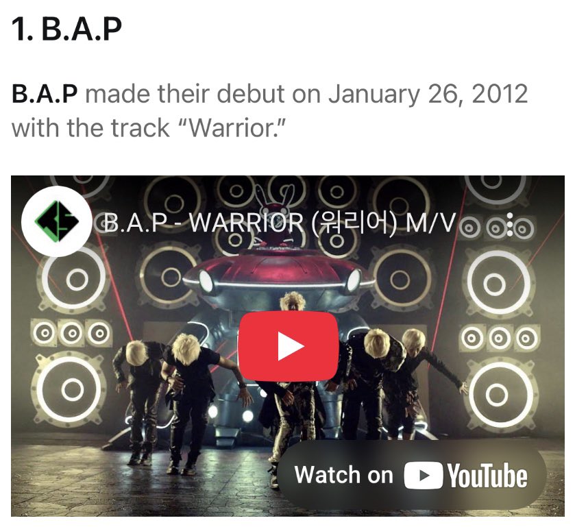 BAPNATION_BABY's tweet photo. [POST] B.A.P is mentioned as one of the groups from 2012 that are still surviving today. 

We like to thank all BABYz for your continuous love and support towards B.A.P for the past 13 years. Let’s continue to cheer for them together in the upcoming years ahead 💚 https://t.co/Hn4LAAnUJW