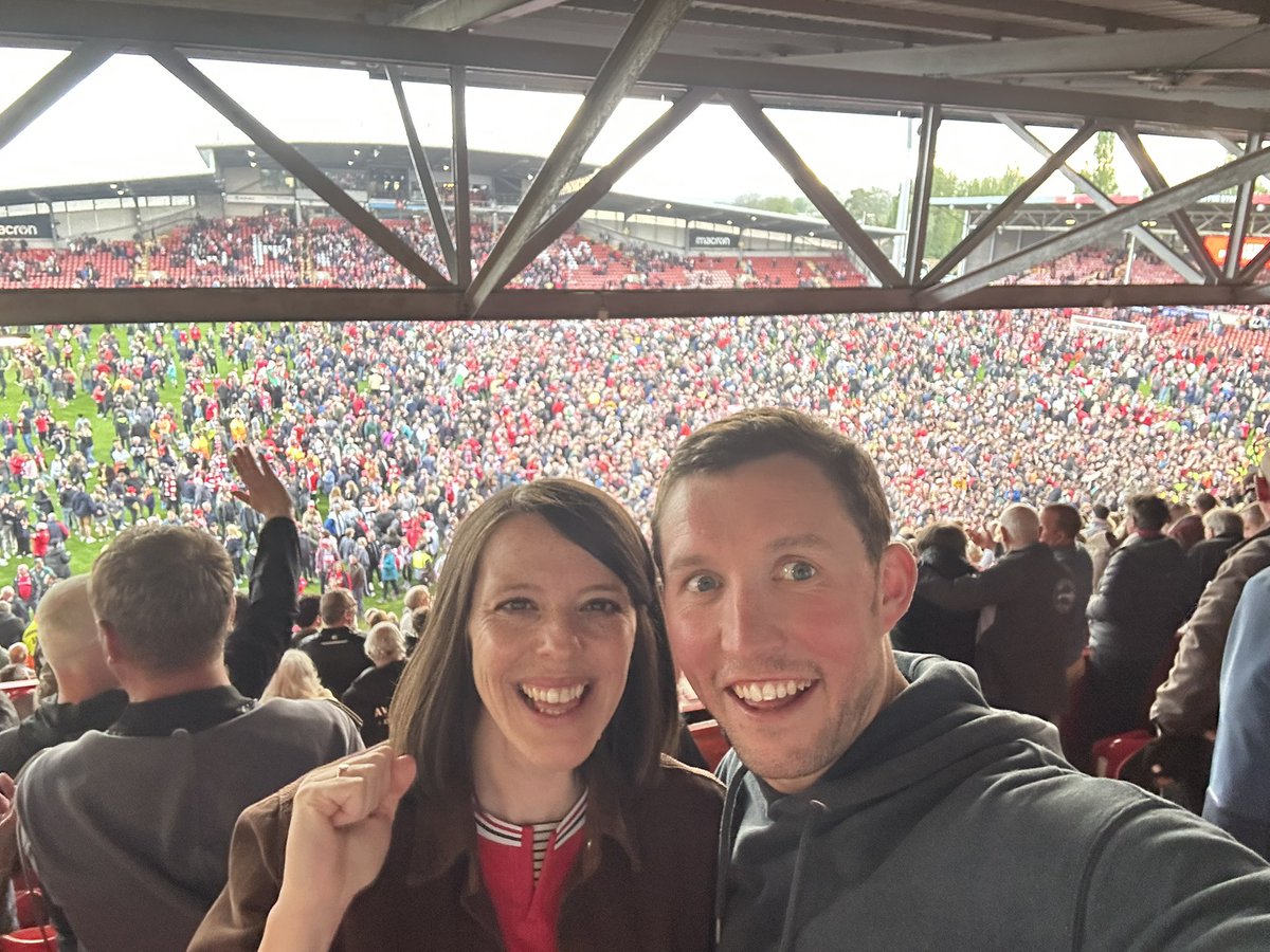 lucyduk's tweet photo. History Makers 🤯 See you in the Championship!!! 🤩 I never dreamed that this season would end like this, and that I’d be growing a human who we can say “you were there” to. Wrexham. In the Championship. What a feeling 🥹 #WxmAFC #BackToBackToBack https://t.co/BsX3LZQDG3