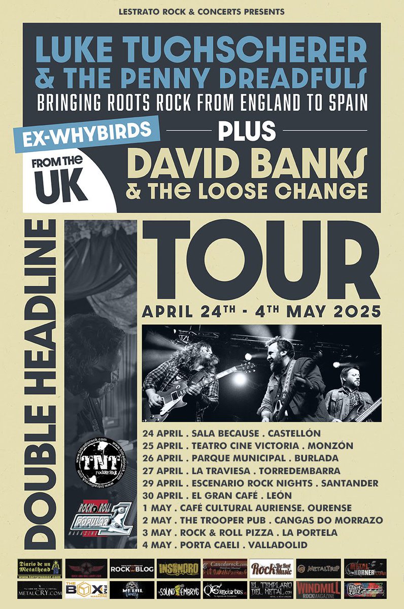 Lo + visto esta semana: 1 - Luke Tuchscherer y David Banks, ex-Whybirds, visitarán España con sus respectivas bandas rockandrollarmy.com/magazine/2025/…