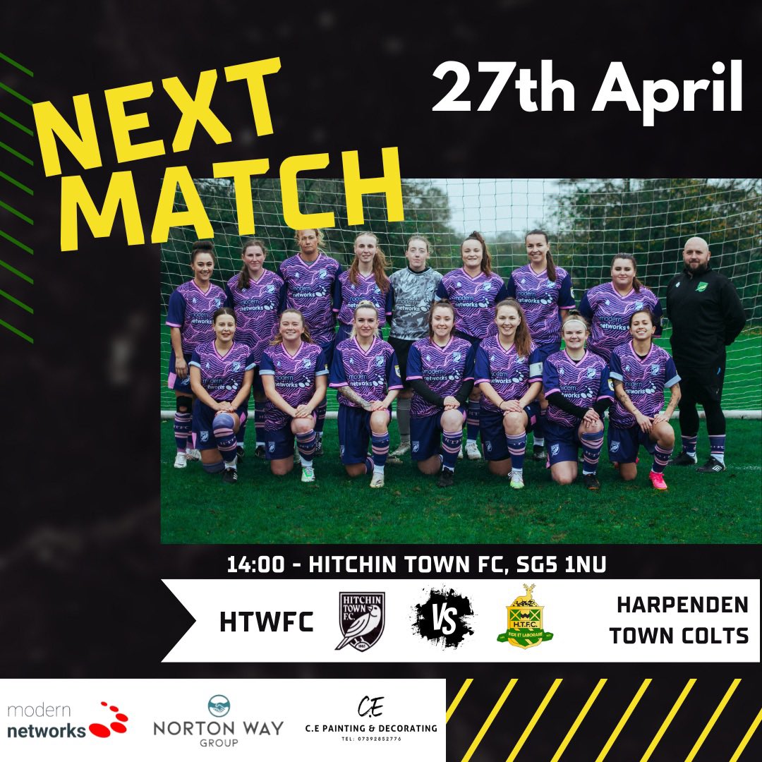 Final home game of the season. <a href="/HitchinTownFC/">Hitchin Town FC</a> are the hosts in what will be a true battle. 6 points up for grabs today! <a href="/BHWGFL/">Bed's & Hert's Womens Football League</a>