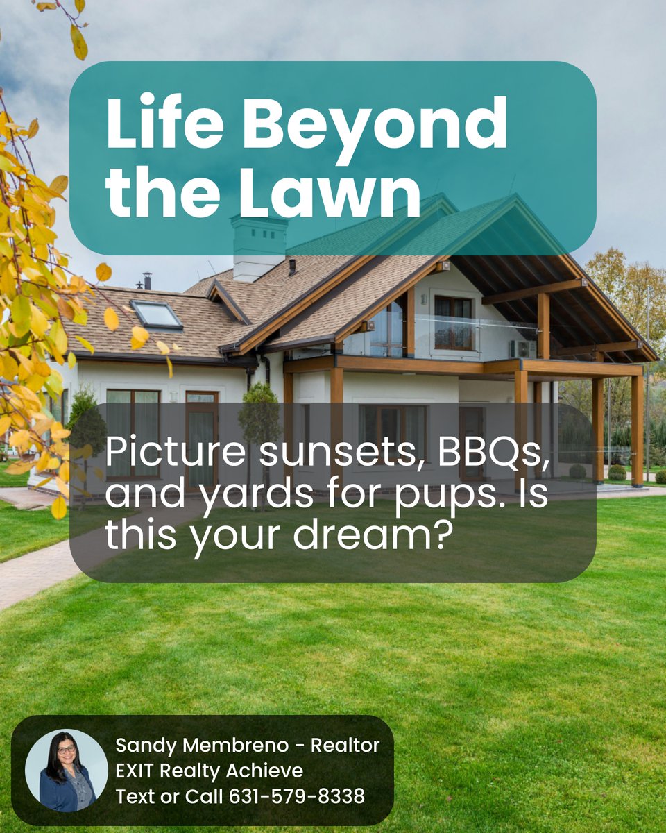 SandyMembreno's tweet photo. Owning a home on Long Island: is it more than chores, bills, &amp; mowing lawns? 🌿 Picture this: sunsets on the beach, family BBQs &amp; a yard for your pup to roam! Are you ready for the reality beyond the costs? Let's chat about your journey to homeownership! #LongIslandLiving 🌟 https://t.co/tG6AbNbVAC