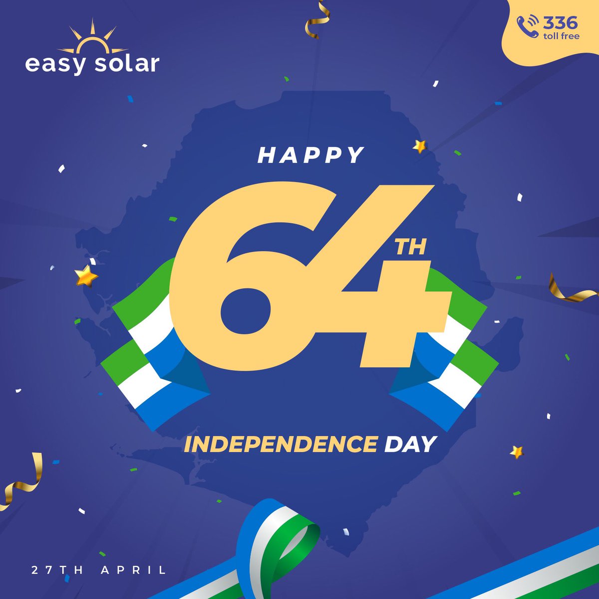 This Independence Day, we honor the freedom to dream bigger and live brighter.

At Easy Solar, we are proud to stand with this great nation, celebrating the resilience and passion of our people.🇸🇱

Happy Independence Day, Mama Salone!💡

#EasySolar #IndependenceDay #MamaSalone
