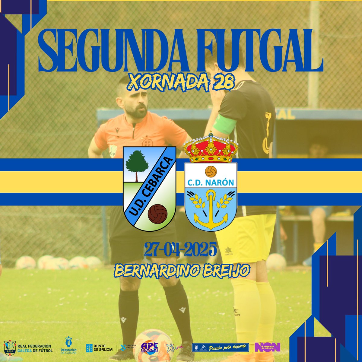 DÍA DE PARTIDO 🔜

🏆 Segunda Futgal X27

🆚 UD Cebarca

⏰ 17:00

🏟️ Bernardino Breijo 

#CDNaron