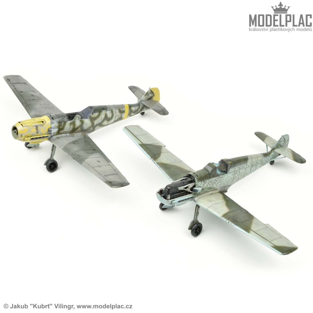 Jakub_Vilingr's tweet image. Both Emils are near to decals. Tamiya have RLM 74/75/76/71/02/04 camo and Special Hobby have RLM 71/02/65 camo. Old Tamiya kit looking still very good.