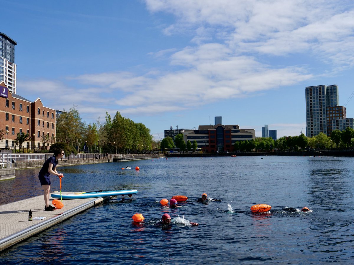 Glorious weather this morning on our #OpenWaterSwim ☺️
